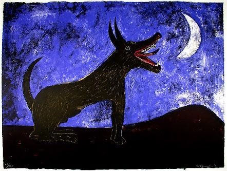 Perro de Luna, 1973, Litografía 57 cm x 77 cm