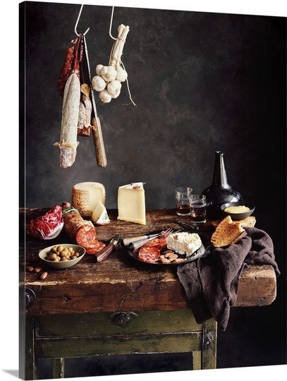 Image result for wine meat and cheese painting