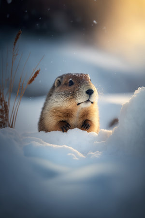 203431775-groundhog-day-greeting-card-with-copy-space-february-winter-holiday-ai-generative-picture